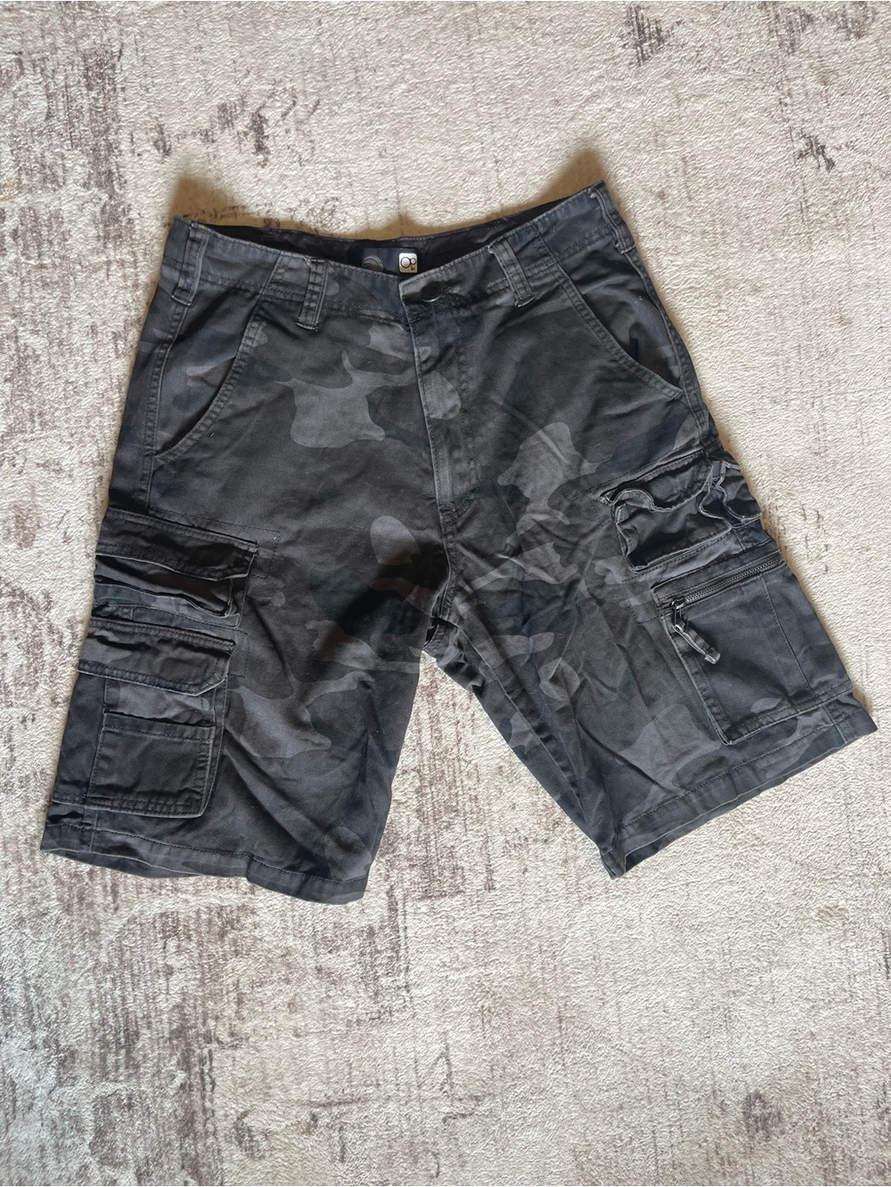 OP Men's Black Camo Cargo Shorts